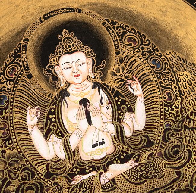 一点物〕タンカ - 六字咒観音菩薩種子曼荼羅[76x76cm] の通販[送料無料