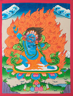 一点物〕タンカ - 金剛手菩薩 ヴァジュラ・パニ[30cm x 40cm] の通販