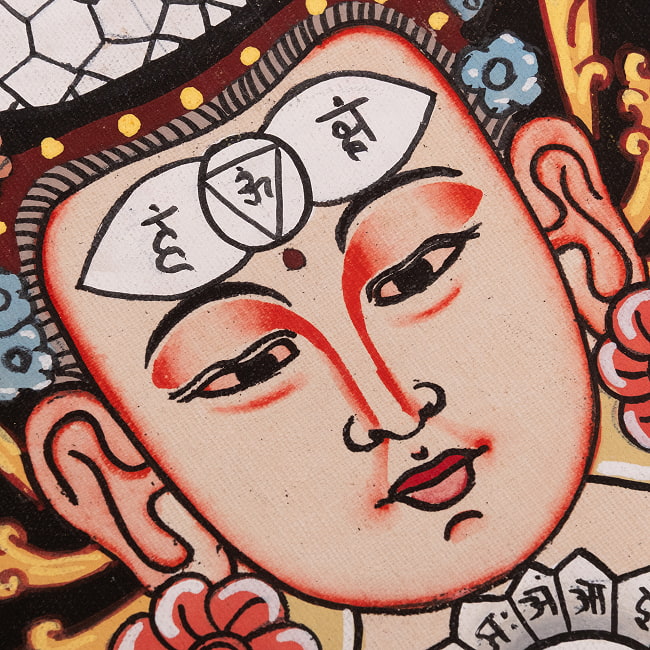 一点物〕タンカ - チャクラ人体曼荼羅・エネルギー体図[52cm x 20cm