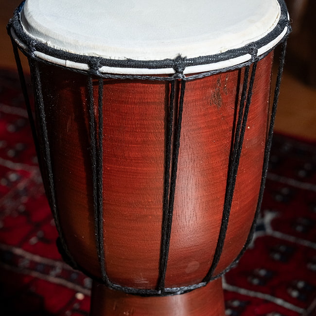 高さ：約40cm〕素朴な木の風合いが魅力 プレーン ジャンベ｜バリ島の