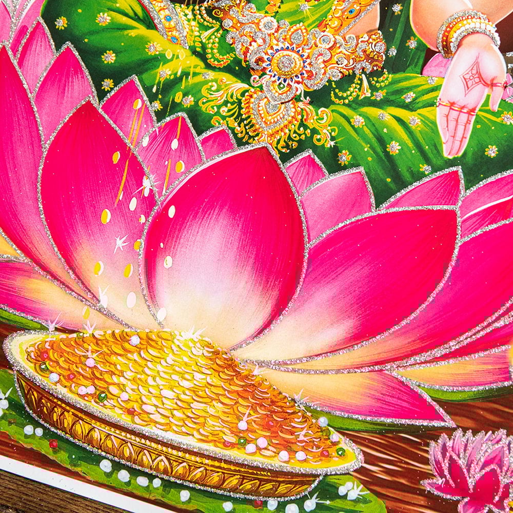 約40.5cm×約30.5cm〕輝くラメ入り・インドのヒンドゥー神様ポスター