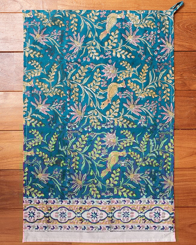 多用途に使える ボタニカルデザイン コットン ティータオル 伝統的な