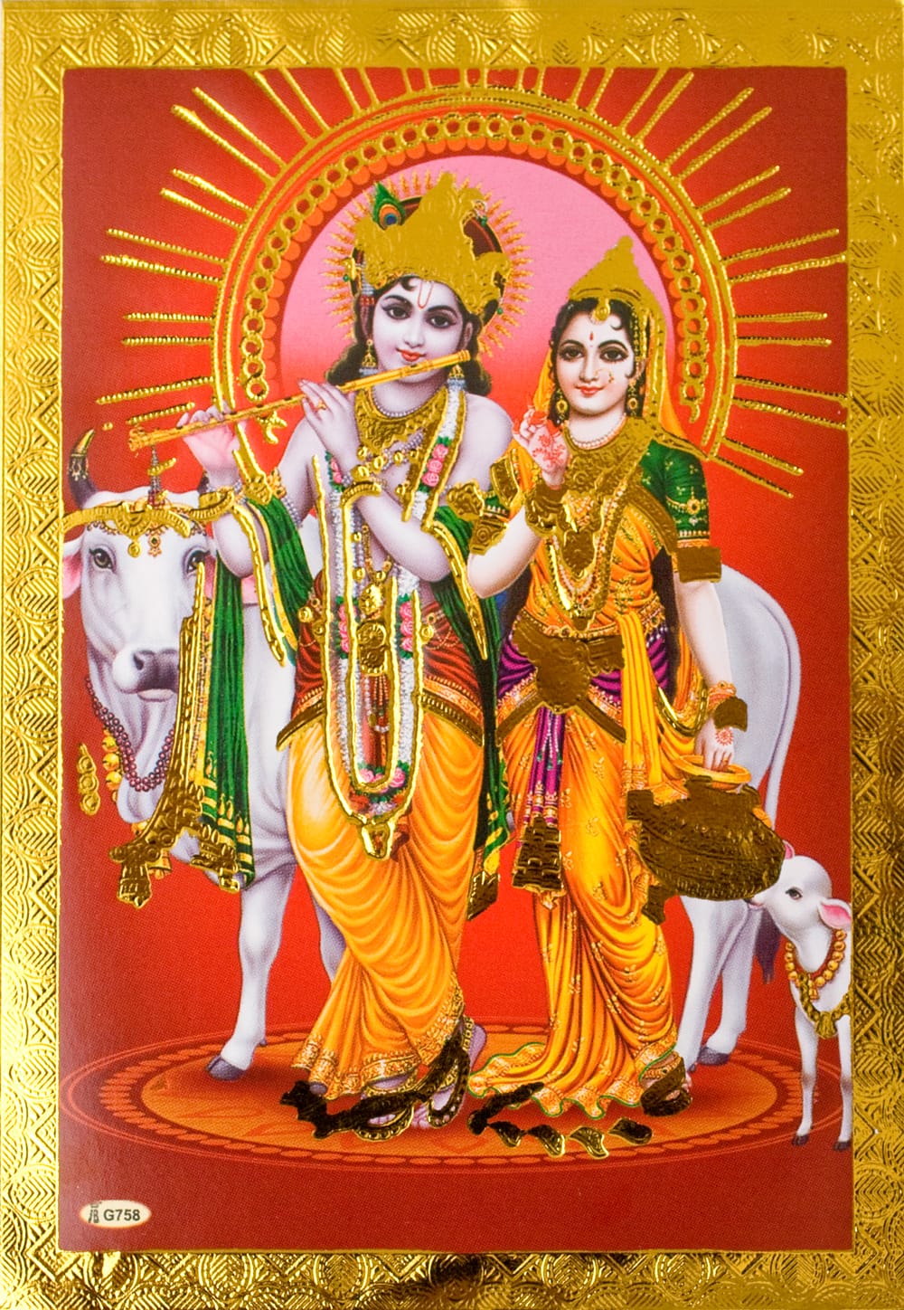 金の神様ポストカード-クリシュナとラーダ の通販 - TIRAKITA.COM
