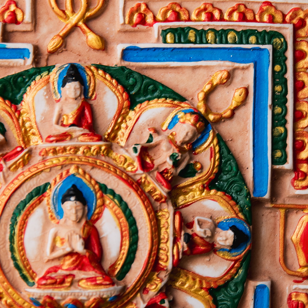 壁掛けタイプ〕立体曼荼羅 釈迦陀如来曼荼羅 [約11.7cm×11.7cm×2cm] の