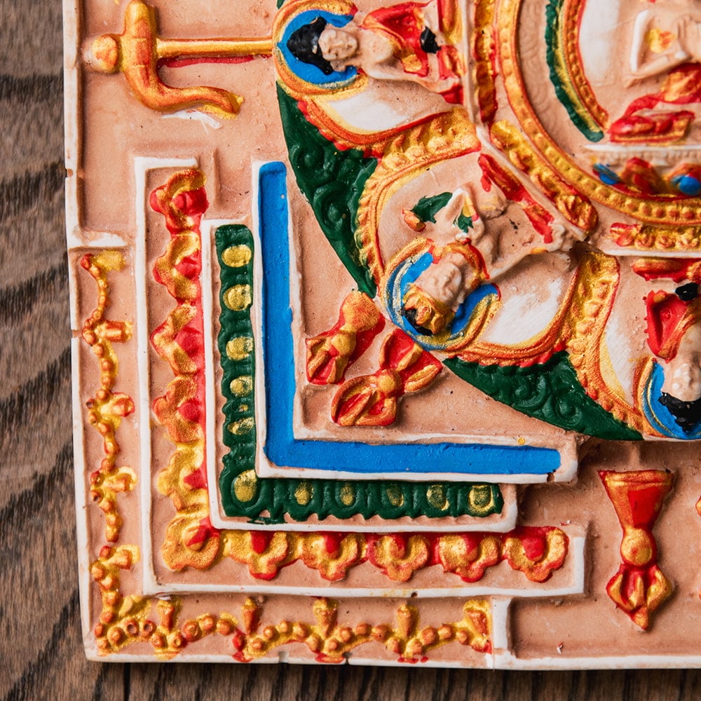 壁掛けタイプ〕立体曼荼羅 釈迦陀如来曼荼羅 [約11.7cm×11.7cm×2cm] の