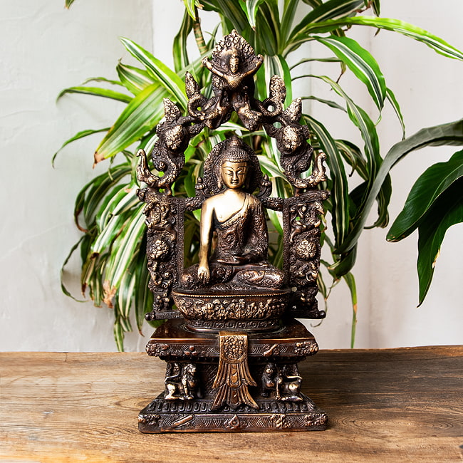 薬師如来 坐像 重厚なブラス製 高さ：40cm程度 の通販[送料無料