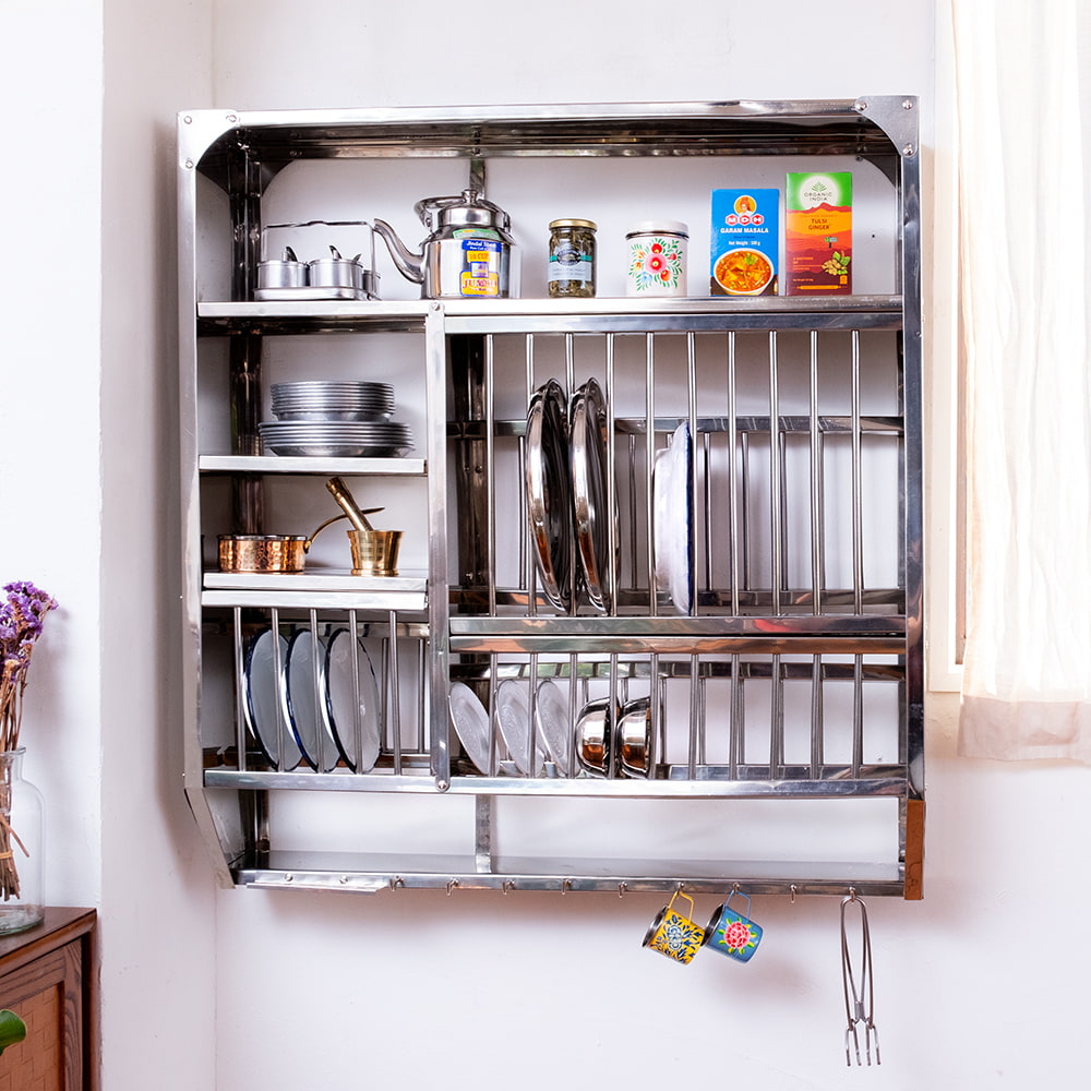 約98.5cm*約91cm〕魅せる収納 インドから昔ながらの 壁掛け式