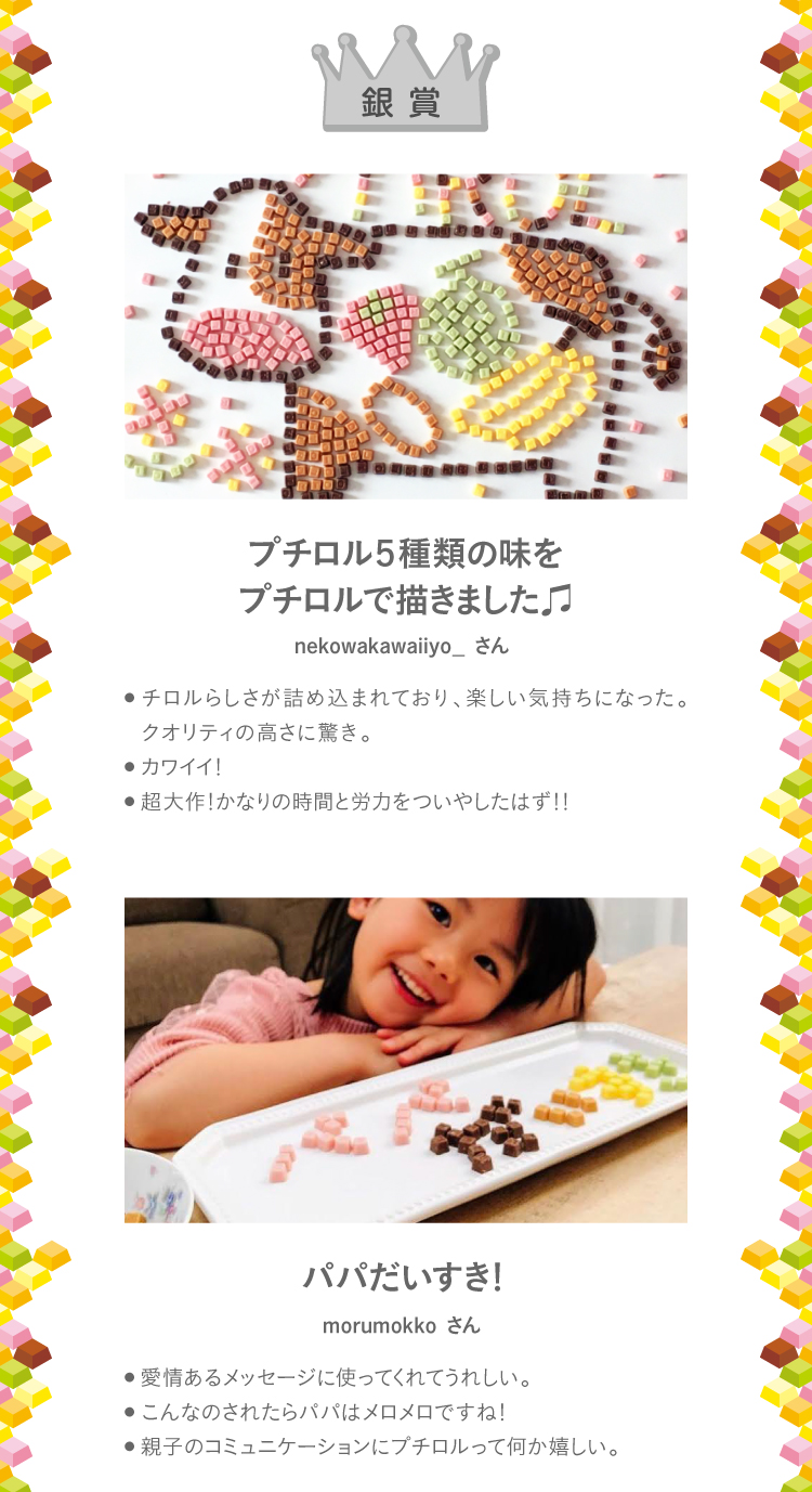 プチロルであそぼうキャンペーン 入賞者発表《チロルチョコ株式会社》