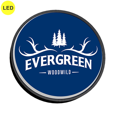 袖（突出し）看板】三和サインワークス 壁面900丸アルミLEDブラック HK