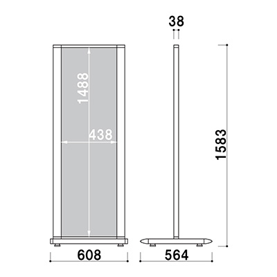 スタンド看板】タワーサイン ITS-45 キャスター式(ストッパー付き