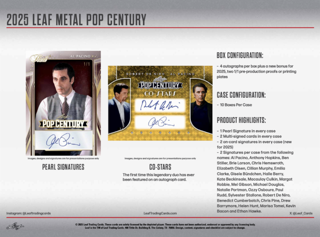 2025 LEAF METAL POP CENTURY TRADING CARD HOBBY【製品情報