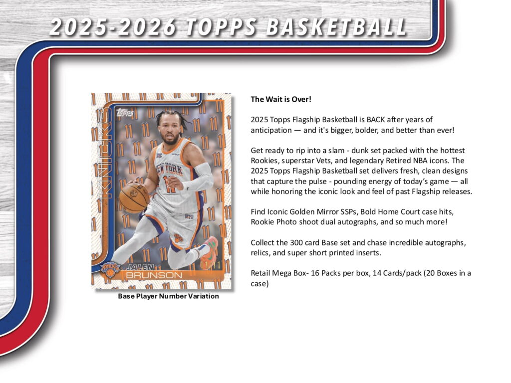 製品情報】NBA 2025-26 TOPPS FLAGSHIP BASKETBALL MEGA BOX