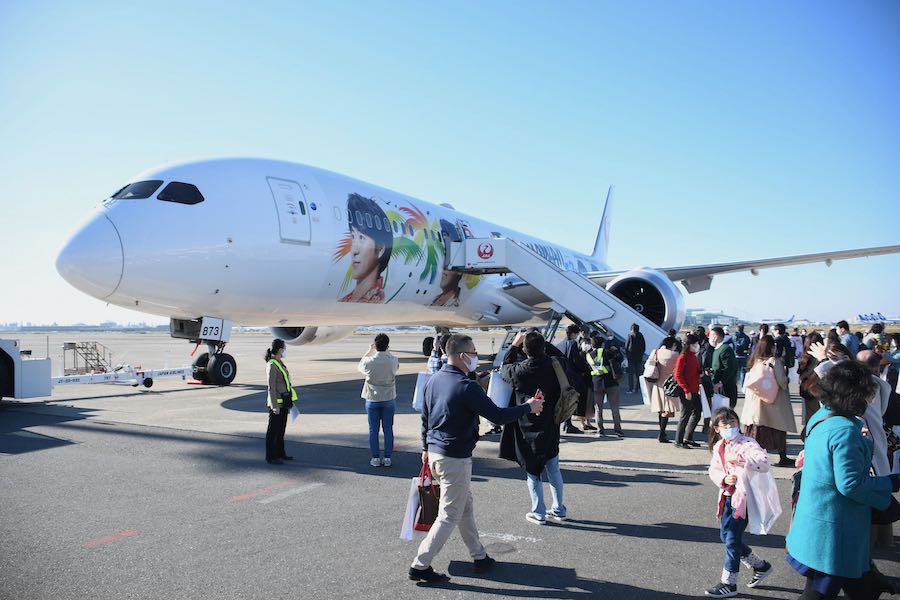 JALバッグ ハワイ就航50周年記念復刻フライトバッグ レア！日航挨拶文