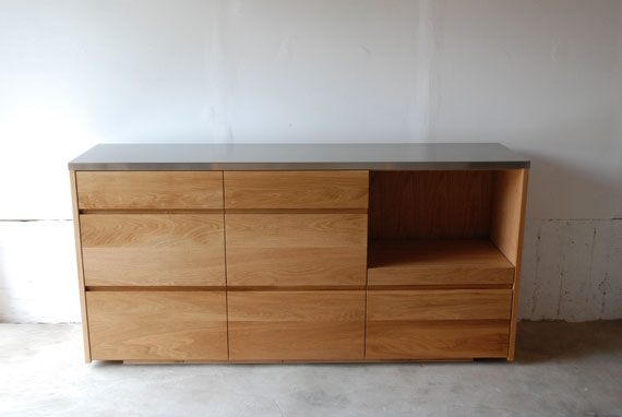 食器棚 スライド棚付きのナラ 5027 - オーダーメイド家具キッチン