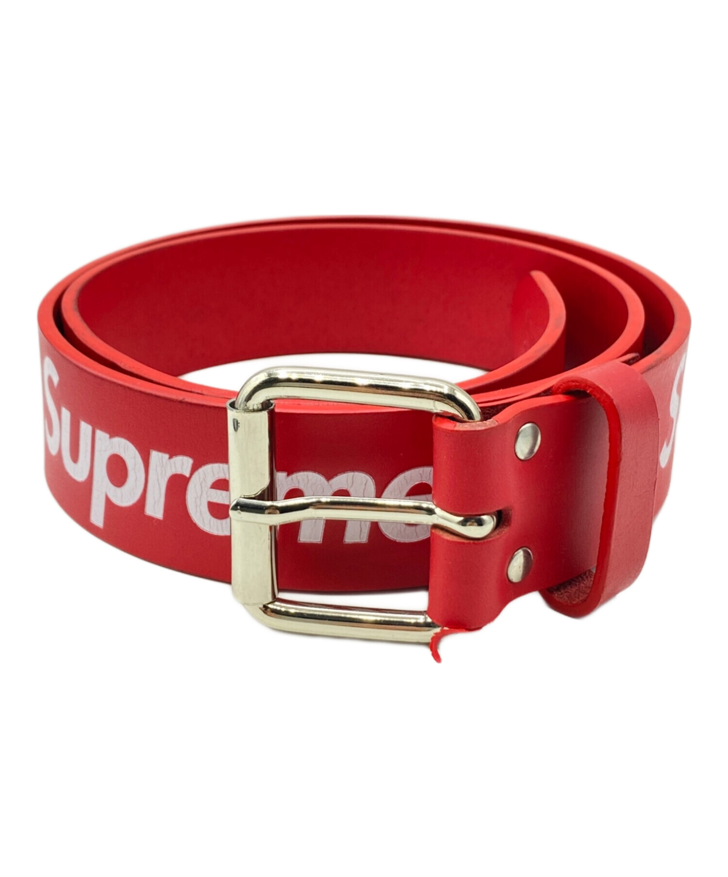 中古・古着通販】SUPREME (シュプリーム) Repeat Leather Belt レッド