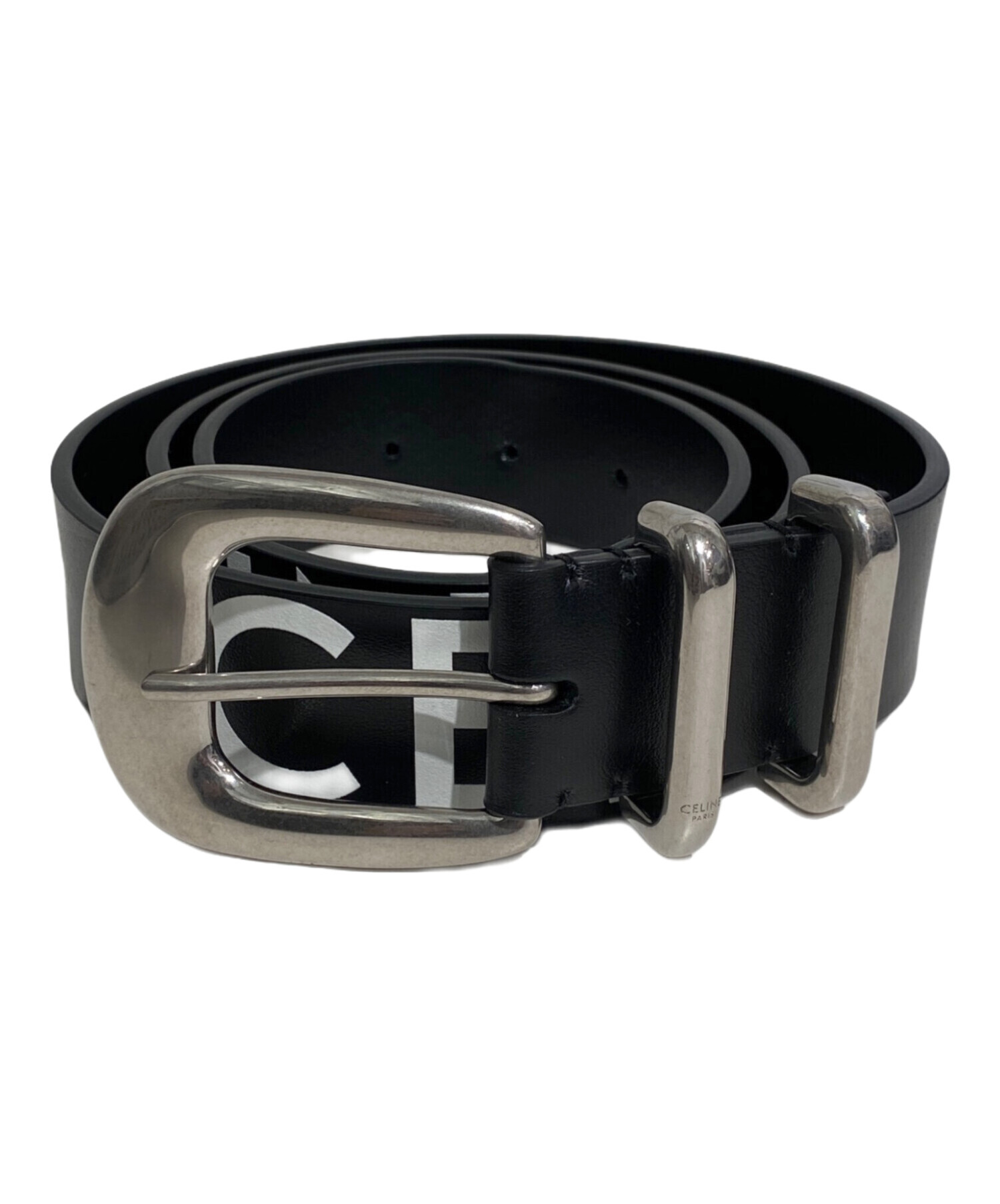 中古・古着通販】CELINE (セリーヌ) ロゴプリントレザーベルト