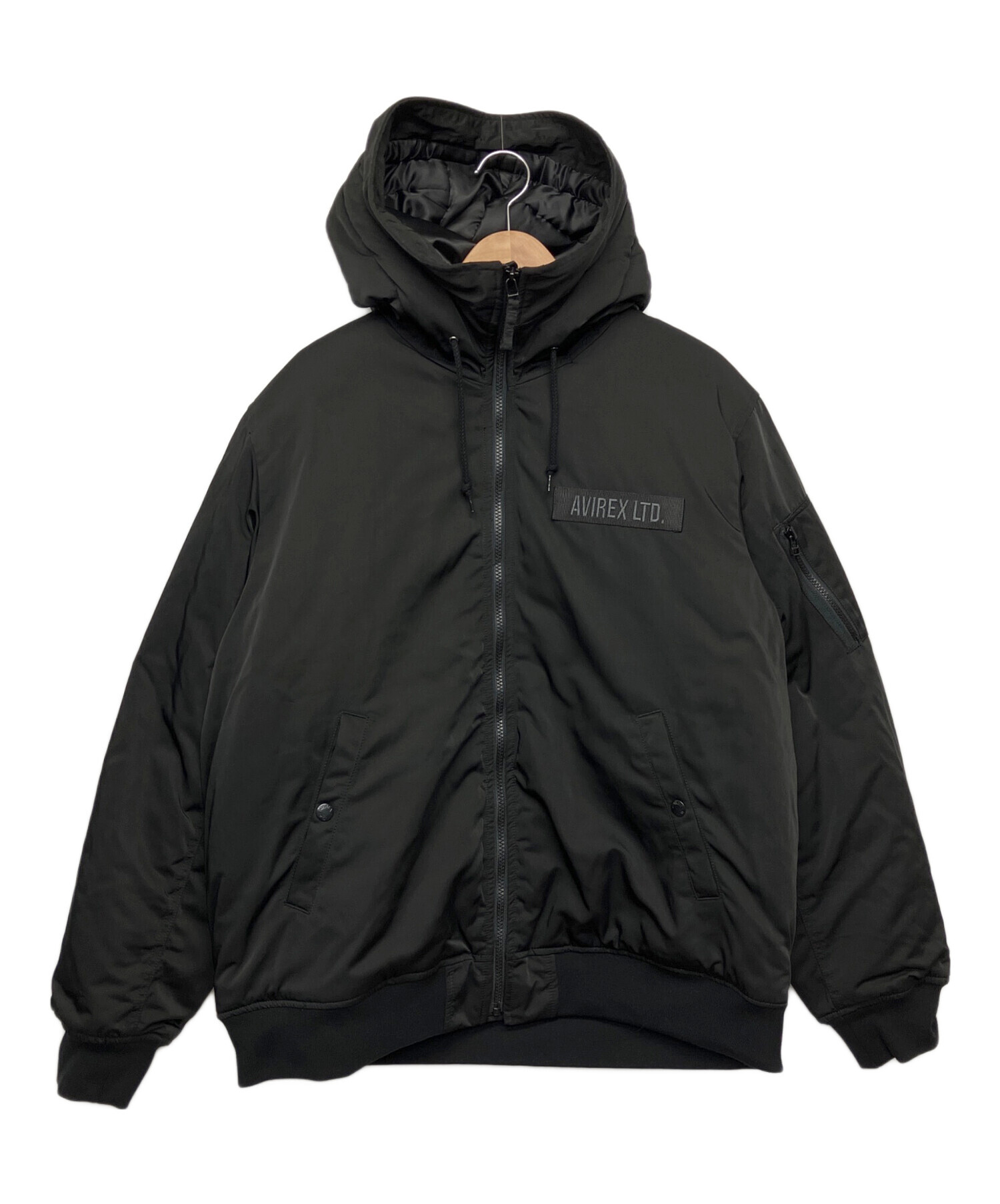 中古・古着通販】AVIREX (アヴィレックス) 中綿ジャケット ブラック