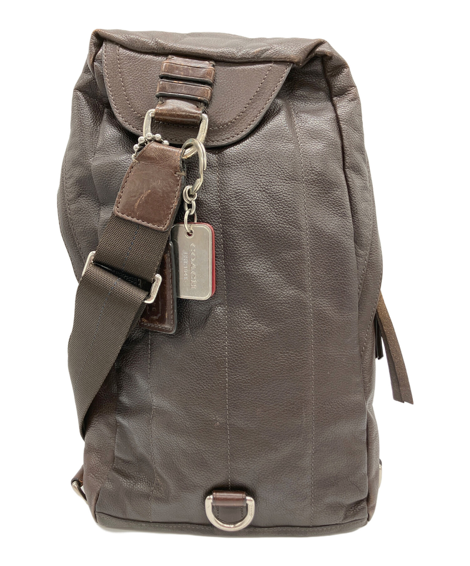 中古・古着通販】COACH (コーチ) レザーボディーバッグ ブラウン