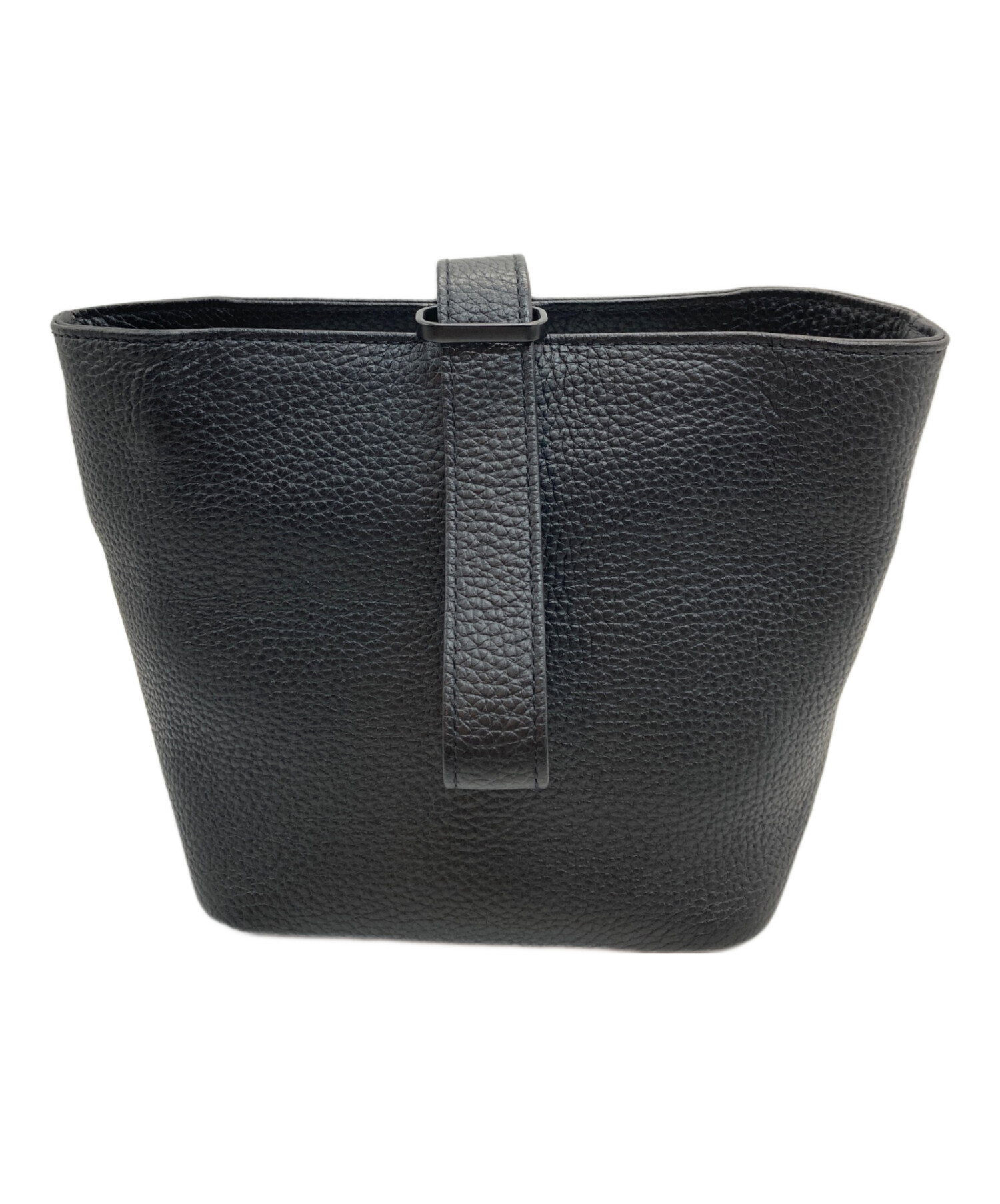 中古・古着通販】HushTug (ハッシュタグ) 巾着レザーバック ブラック