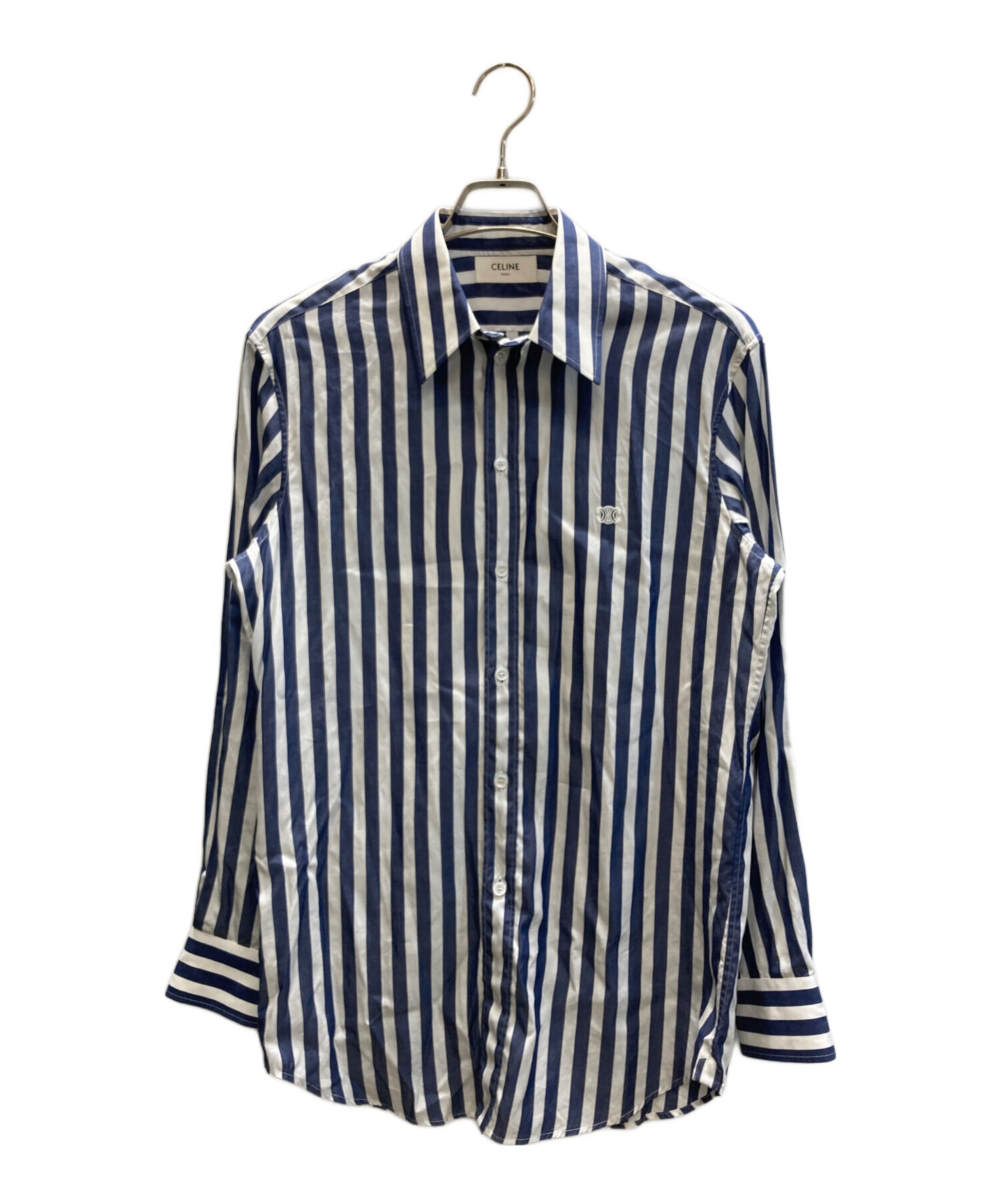中古・古着通販】CELINE (セリーヌ) ストライプシャツ ブルー×ホワイト
