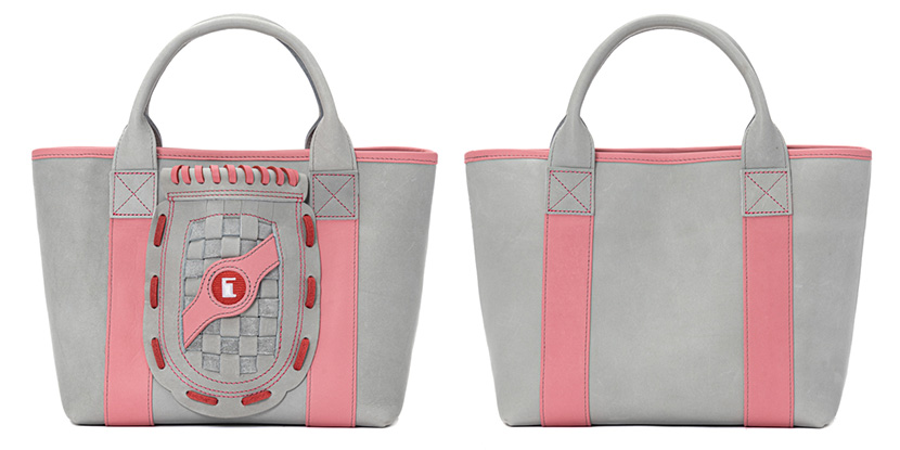 柔らかな配色が特徴のグローブミニトート限定色Gray×Pink – 革・レザー