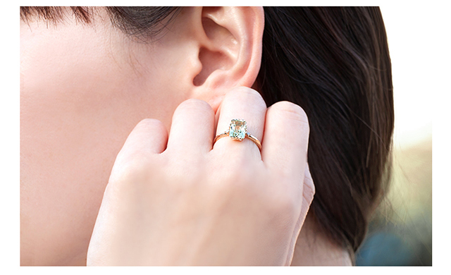 K10イエローゴールドグリーンアメシストリング(RFR947-001)|TSUTSUMI