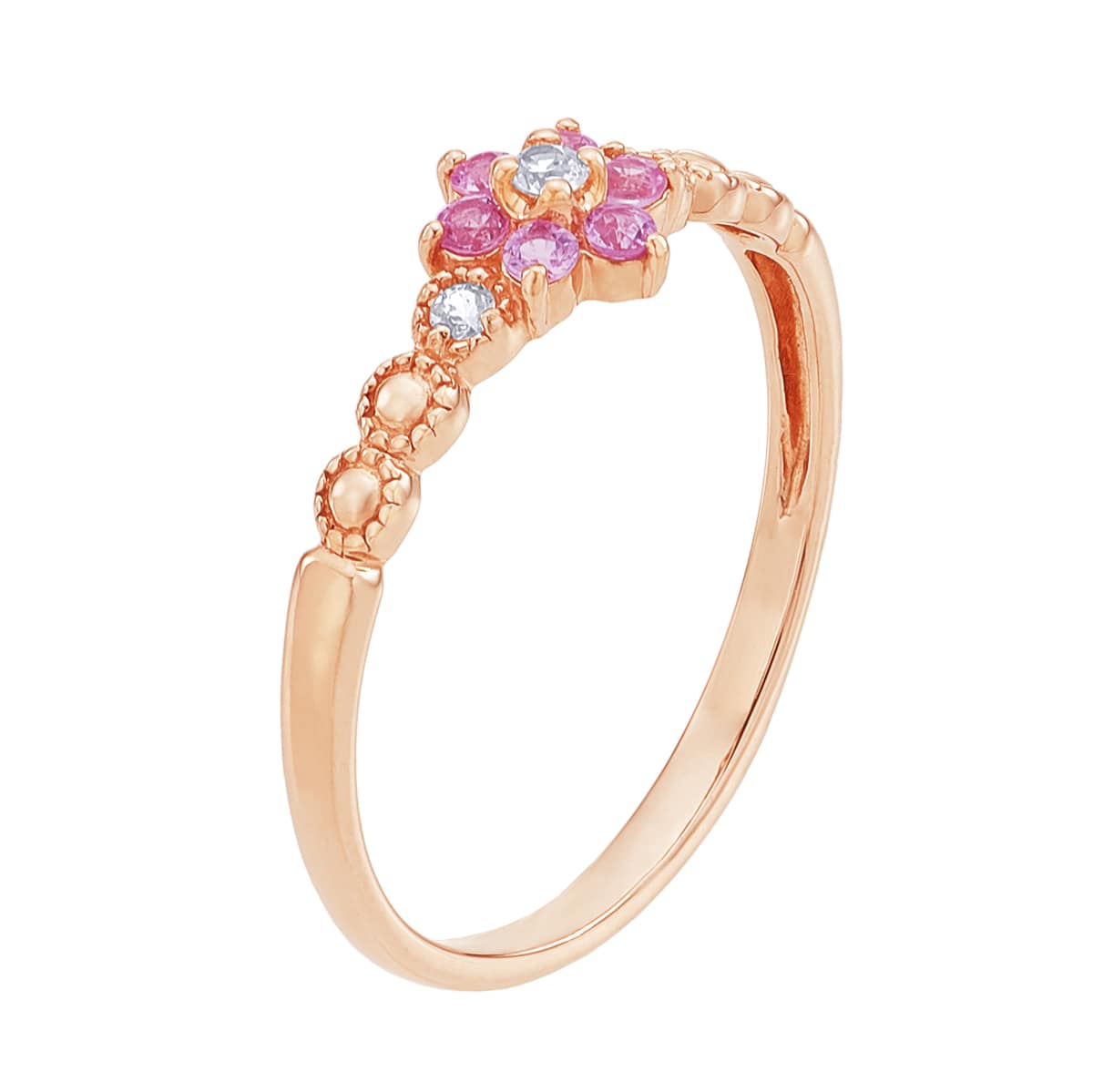 K10ピンクゴールドピンクサファイアリング（ピンキーリング）(RFR328