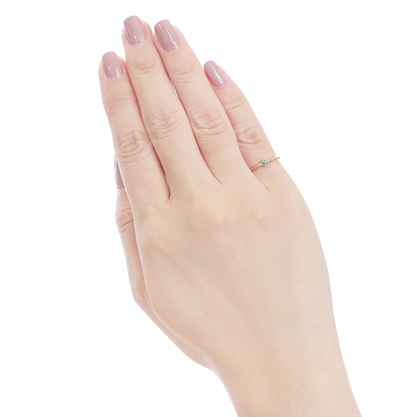 K10イエローゴールドターコイズリング（ピンキーリング）(RFR164-001