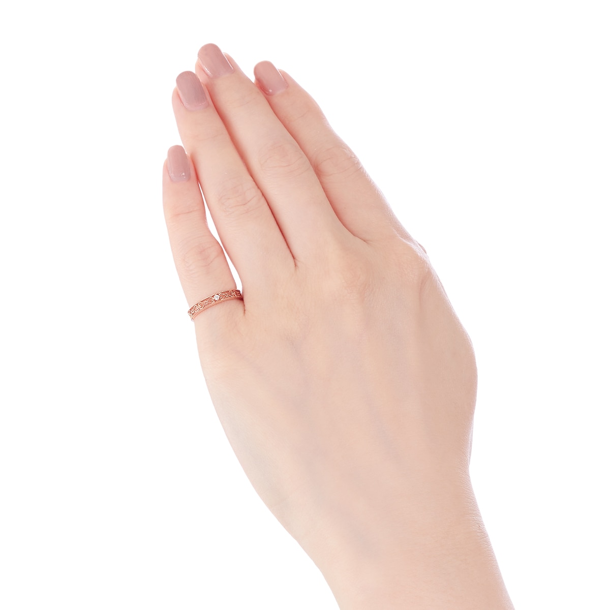 K10ピンクゴールドダイヤモンドリング（ピンキーリング）(RFR692