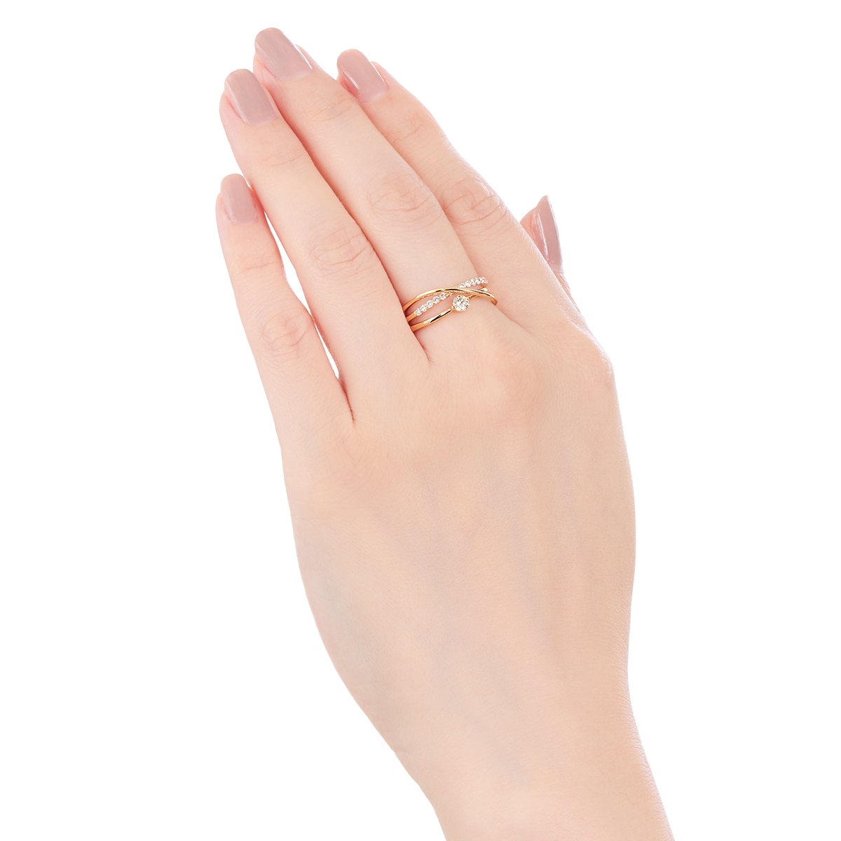 K18イエローゴールド鑑定書付ダイヤモンドリング（0.12カラット