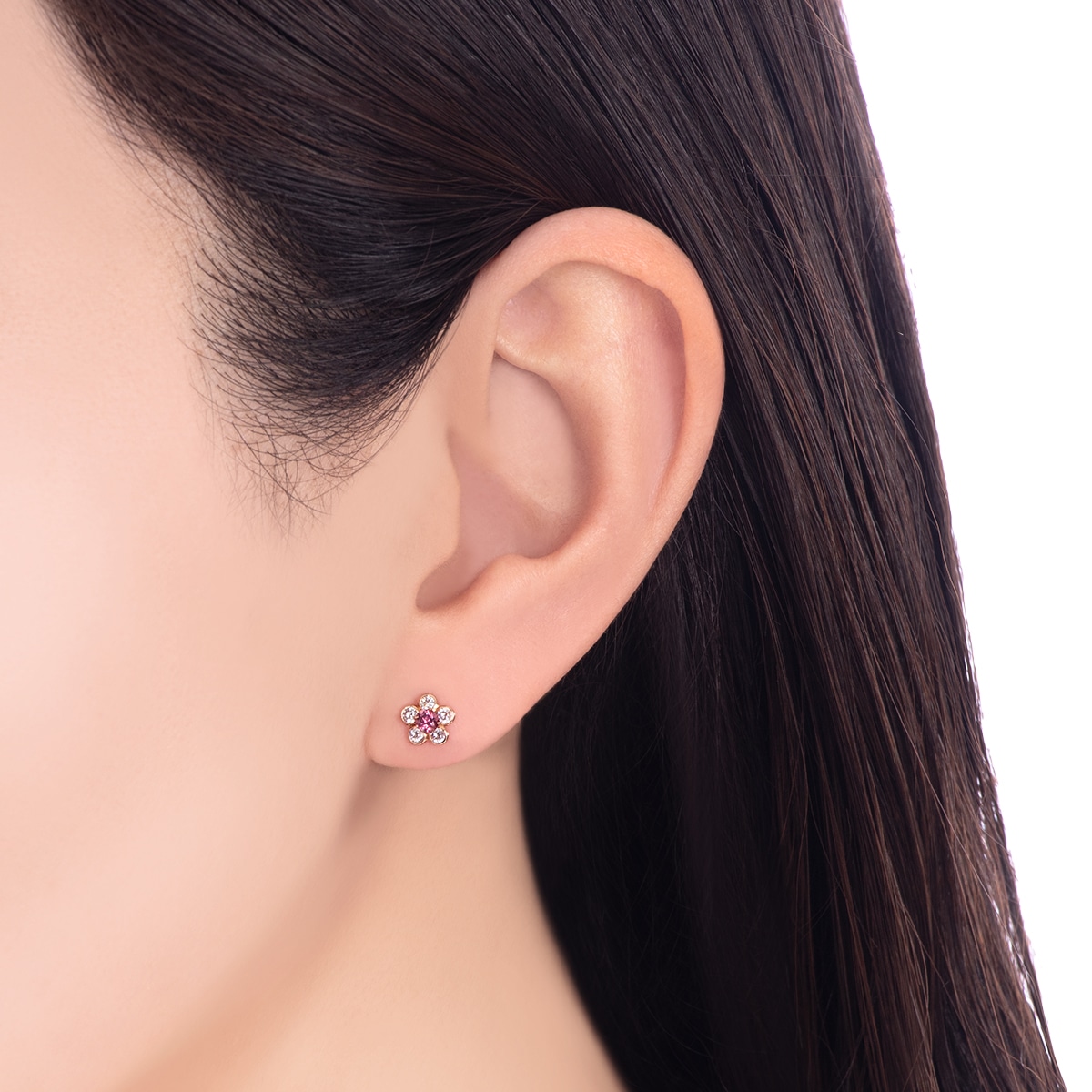 K10ピンクゴールドロードライトガーネットピアス(RPE712-003)|TSUTSUMI