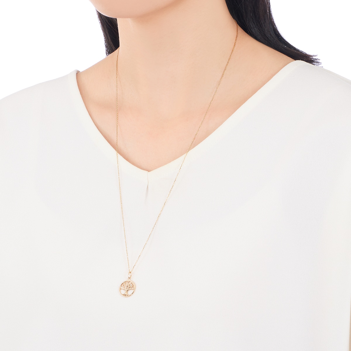 K10イエローゴールドダイヤモンドロングネックレス(RPN259-002