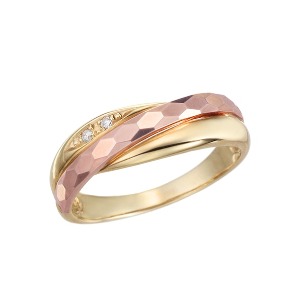 K10イエローゴールド/K10ピンクゴールドダイヤモンドリング(RFR064-001