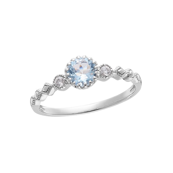 K10ホワイトゴールドアクアマリンリング(RFR379-001)|TSUTSUMI