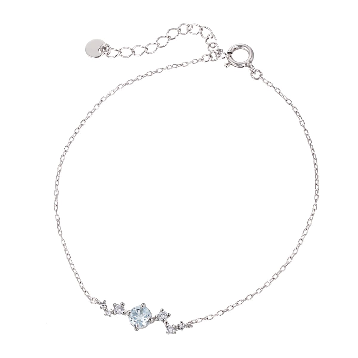 K10ホワイトゴールドアクアマリンブレスレット(RBL662)|TSUTSUMI