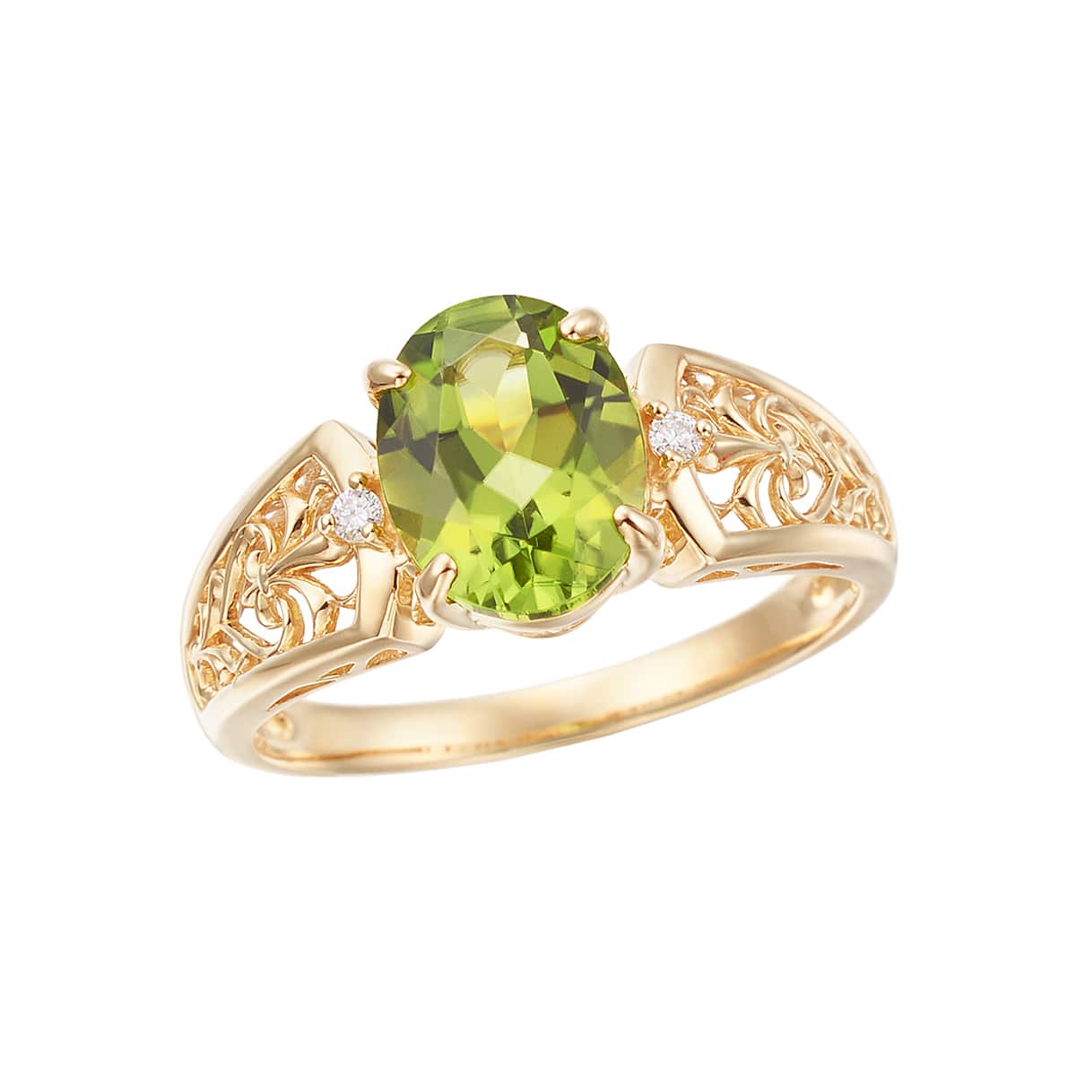 K10イエローゴールドペリドットリング(RFR469-001)|TSUTSUMI