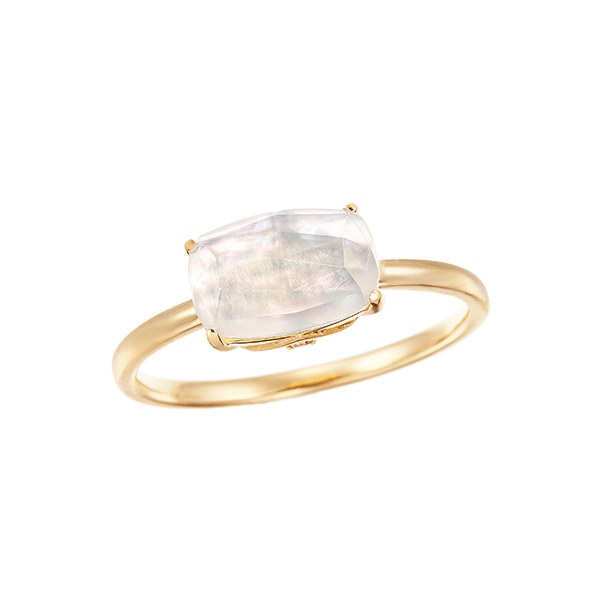 K10イエローゴールドシェル/ロッククリスタルリング(RFR545-001