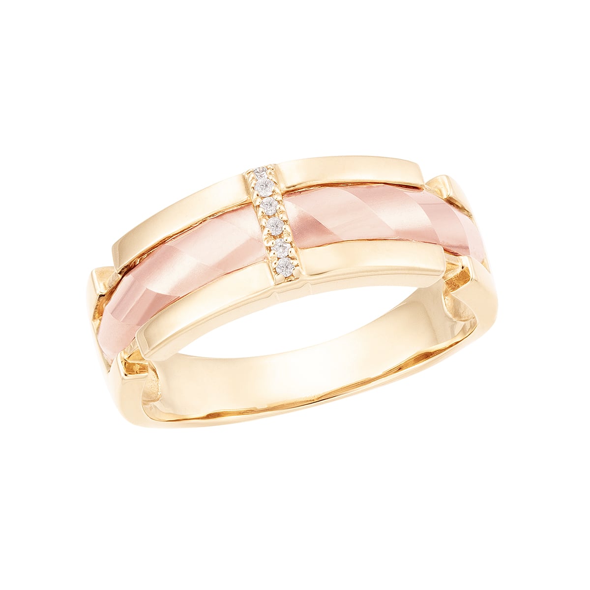 K10イエローゴールド/K10ピンクゴールドダイヤモンドリング(RFR698-001