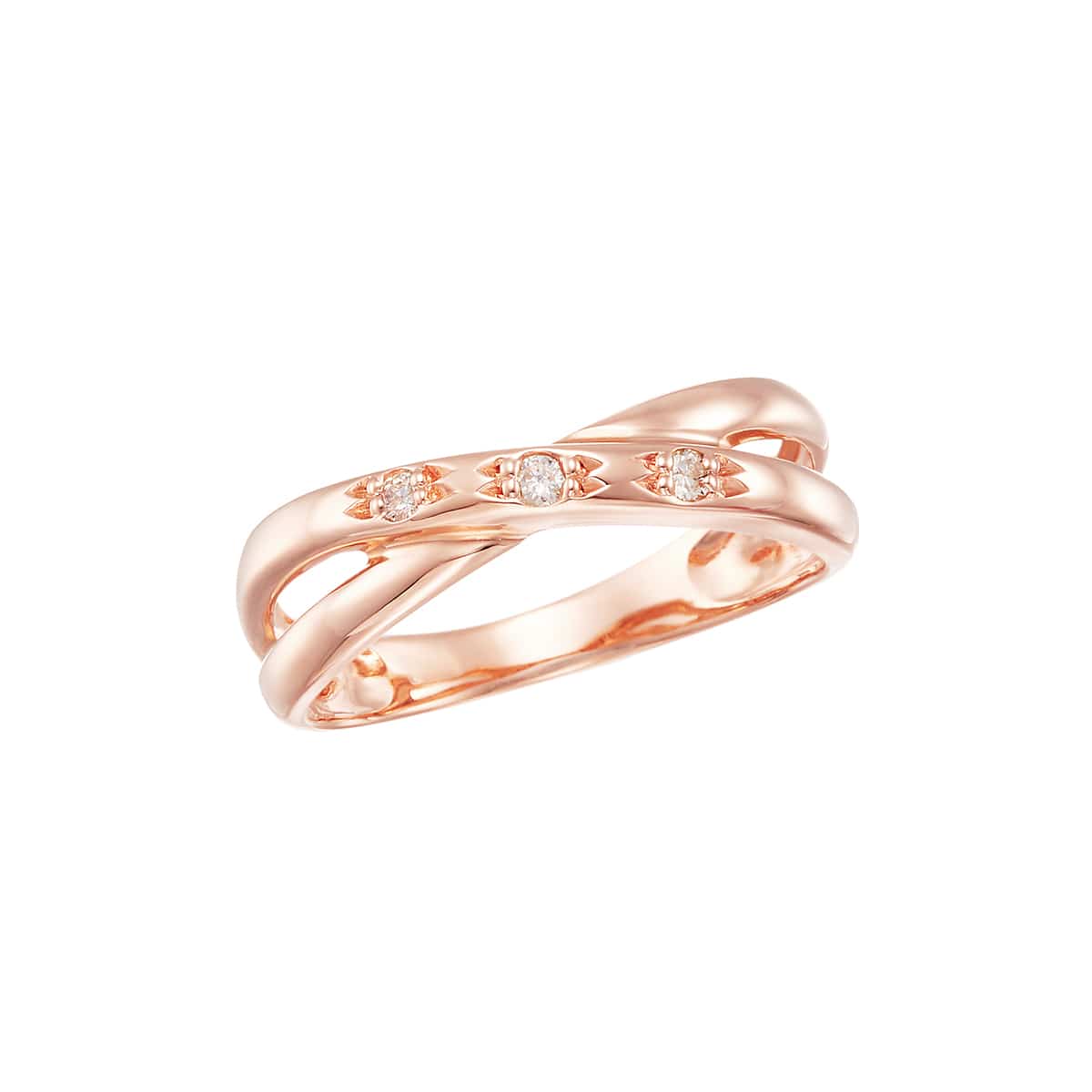 K10ピンクゴールドダイヤモンドリング（ピンキーリング）(RFR921