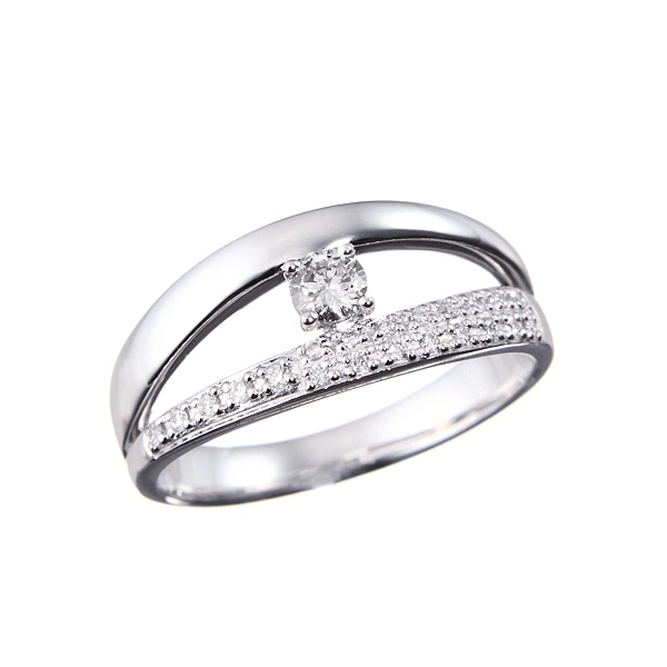 プラチナ鑑定書付ダイヤモンドリング（0.13カラット）(RKR284