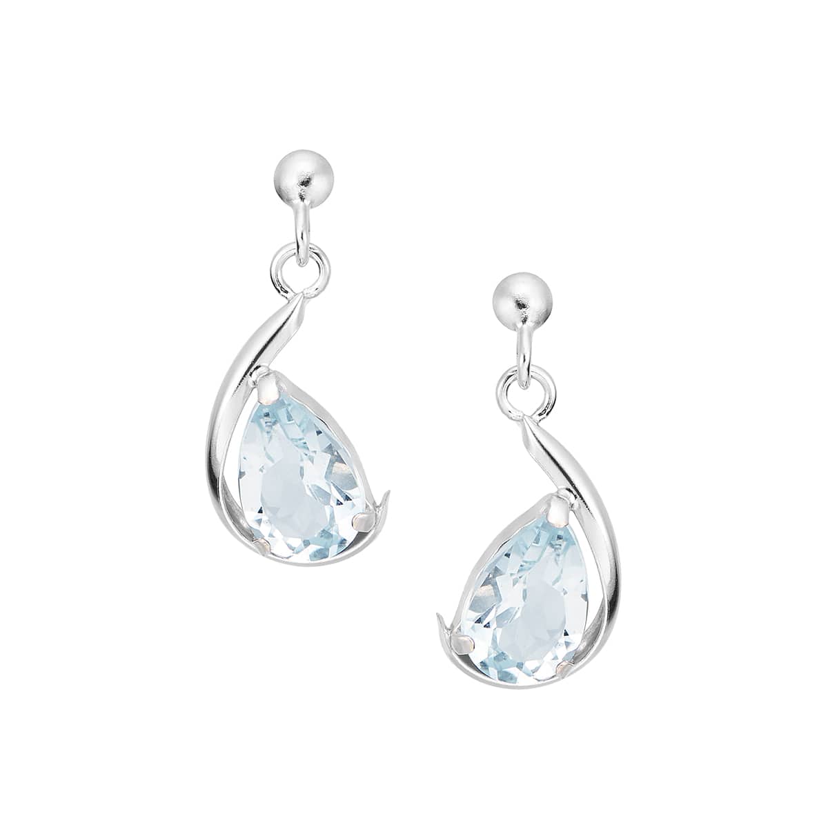 K10ホワイトゴールドアクアマリンピアス(RPE564-003)|TSUTSUMI