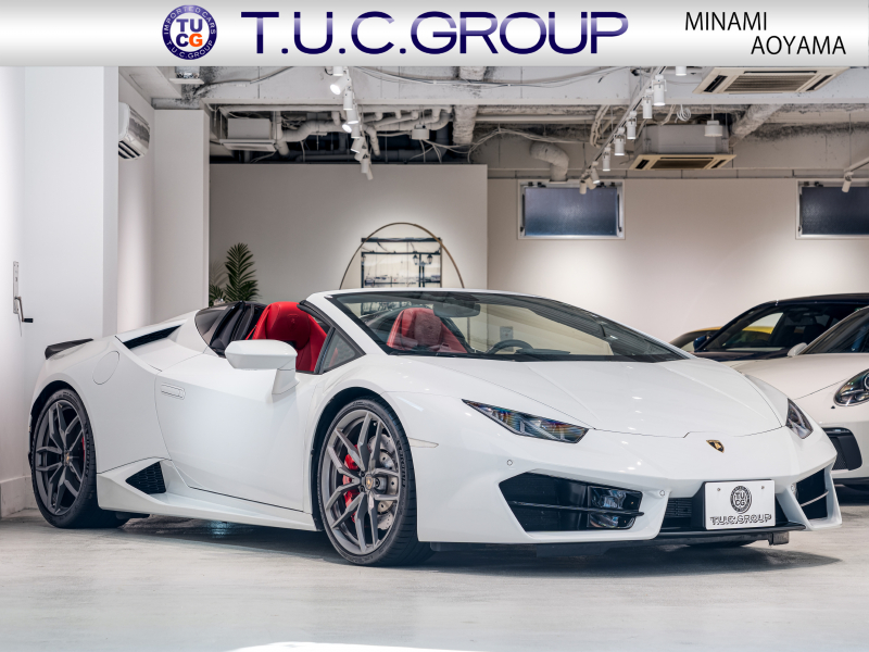 ランボルギーニウラカンSpyder LP580-2 正規D車 Bianco Icarus ﾌﾛﾝﾄ