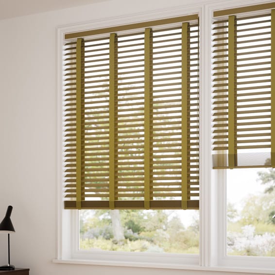 シンプル グリーンティー&グリーン ウッドブラインド