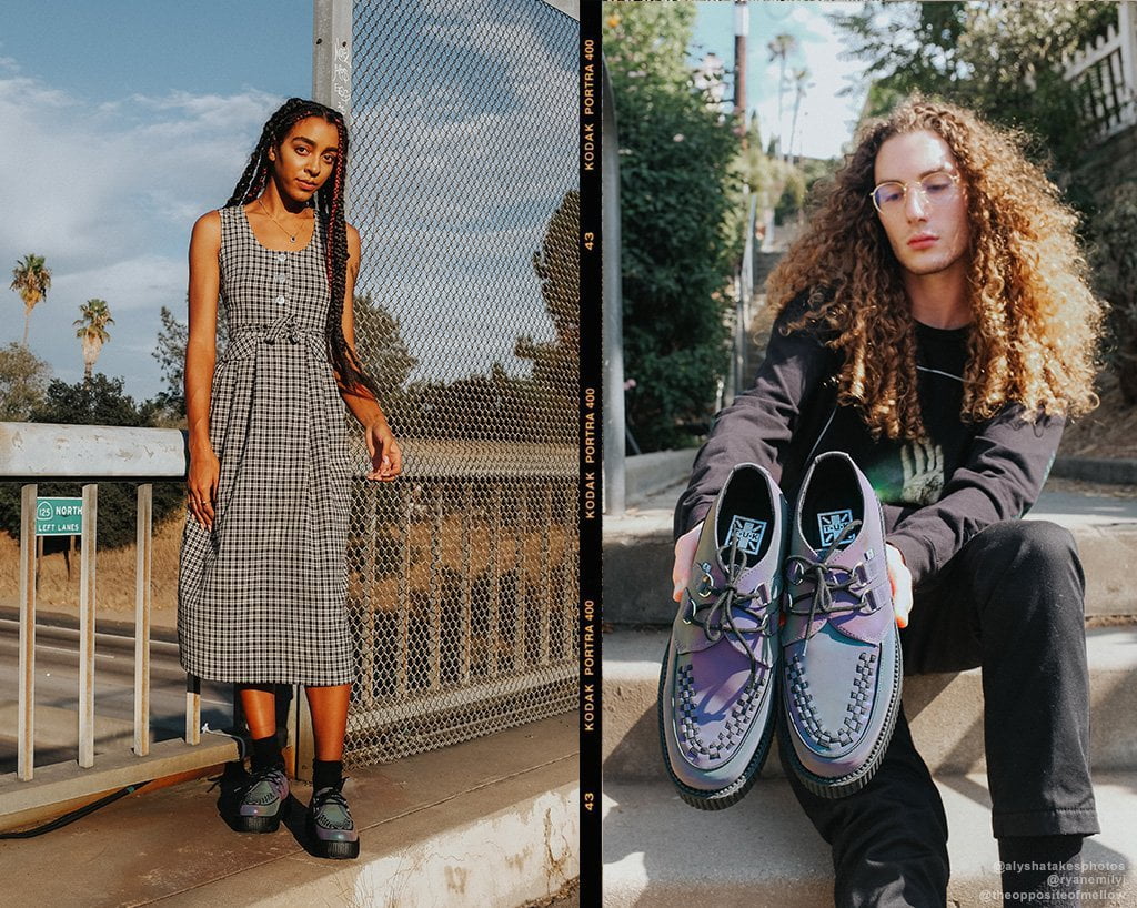 Midnight Chameleon Reflective Vegan Viva Mondo Creepers