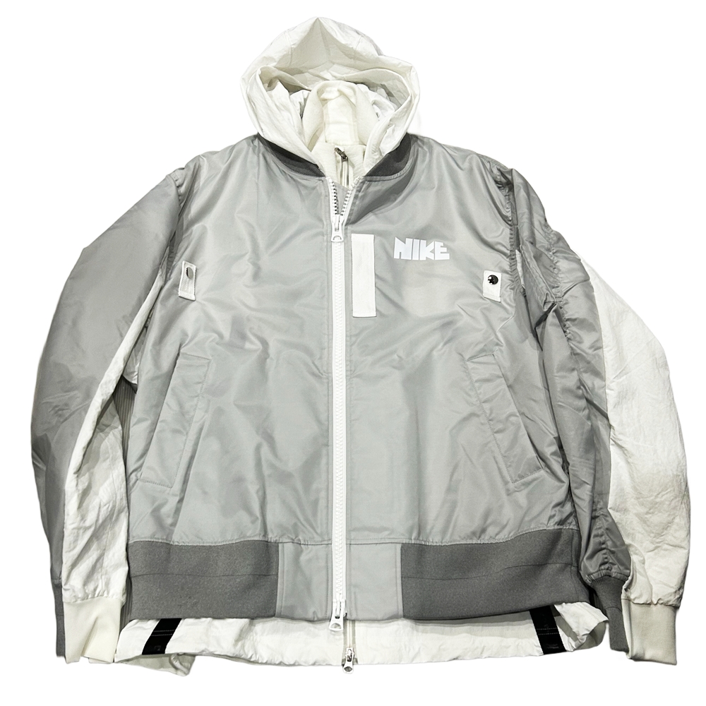 NIKE / ナイキ NIKE×SACAI LAYERED BOMBER JACKET L | TUNNEL STORE