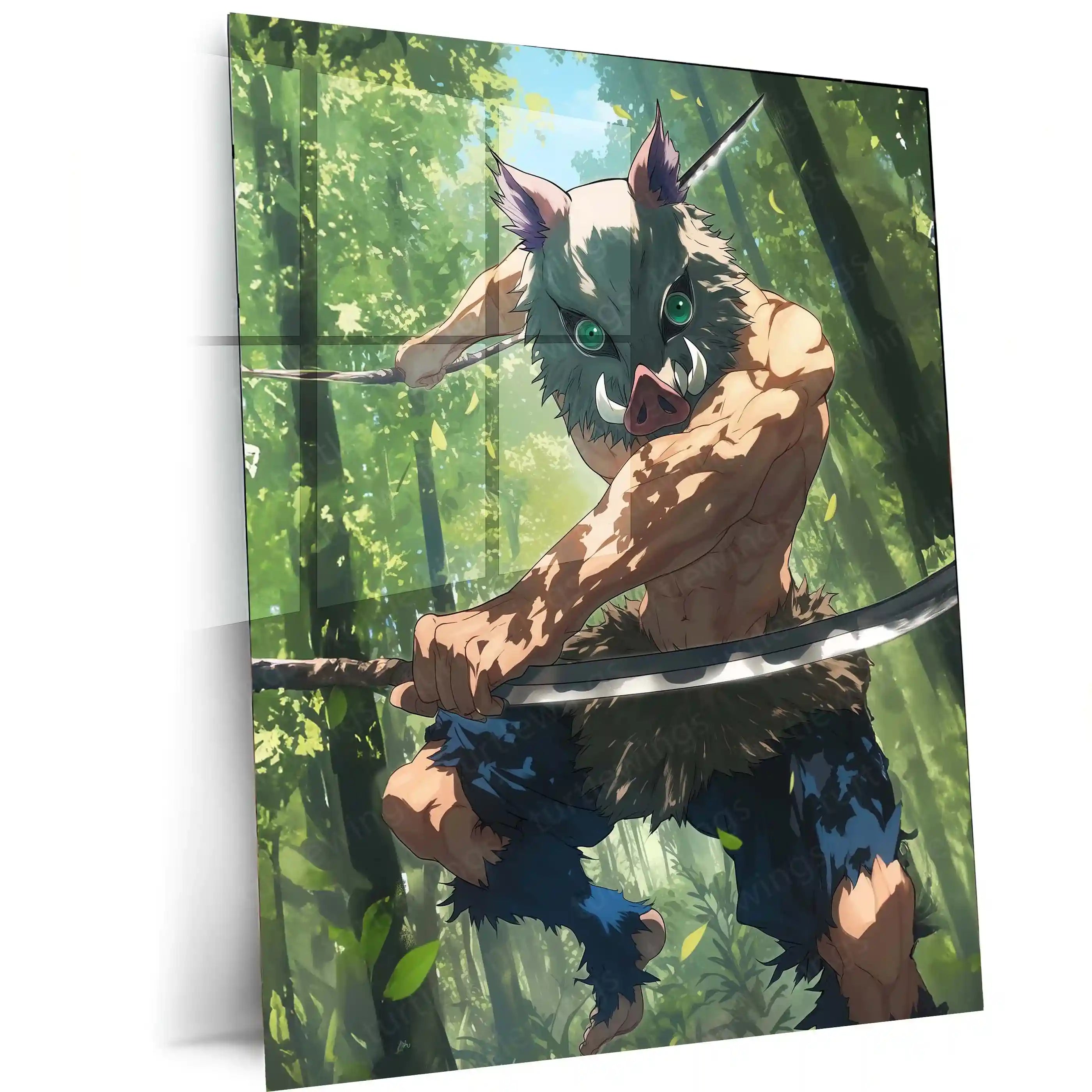 Inosuke Hashibira – Beast Breathing Rage Metal Poster | Demon