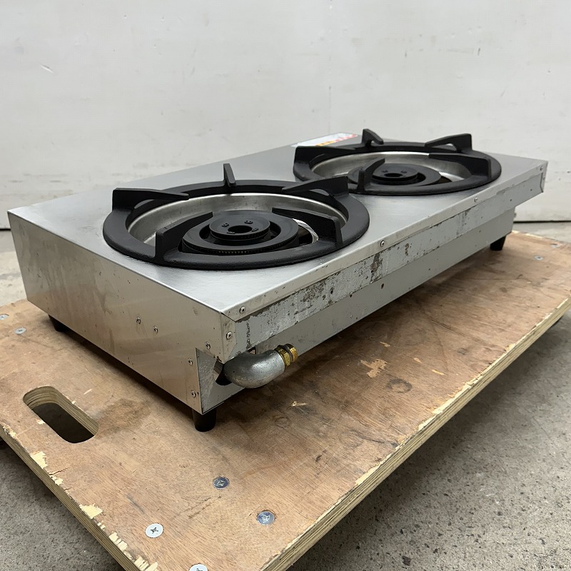 卓上 2口ガスコンロ 2022年製 マルゼン 都市ガス M-222C W680×D450