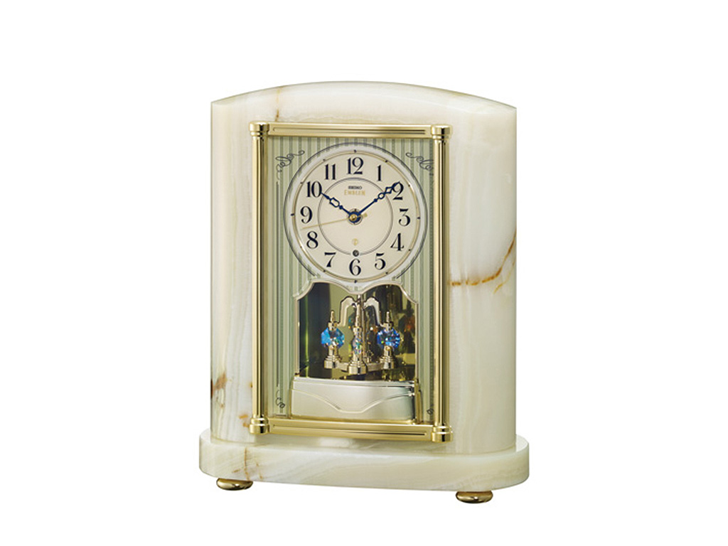 セイコー【エンブレム】グリーンオニキス電波置時計 | 静岡の宝石