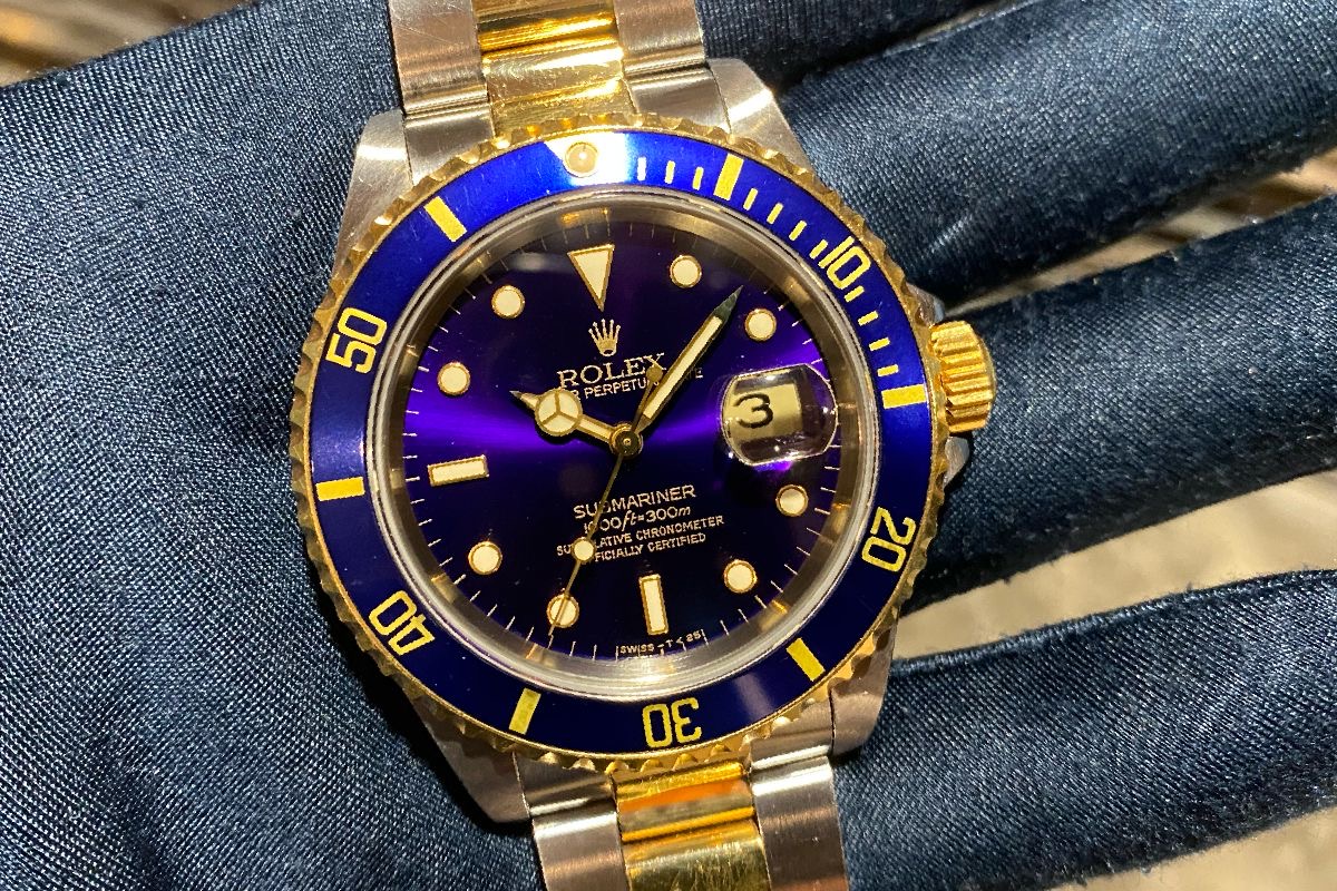 セミヴィンテージ！絶妙バイオレット！青サブマリーナー 16613 S番 良