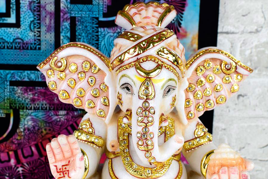 特級品 ガネーシャ像 大理石 置物｜アップストーンオンビル